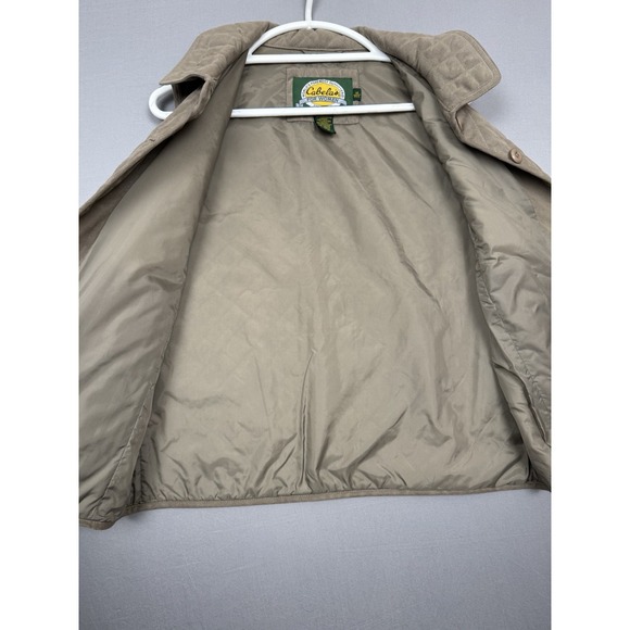Cabelas Brown Faux Suede Insulated Vest Womens Medium M Winter Collared Quilted - Picture 2 of 6
